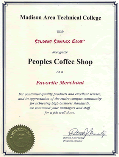 Certificate - MATC Favorite Merchant