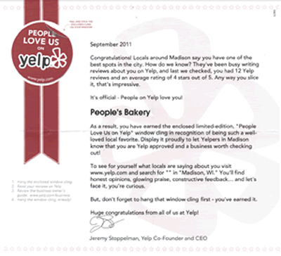 Certificate - Yelp 2011